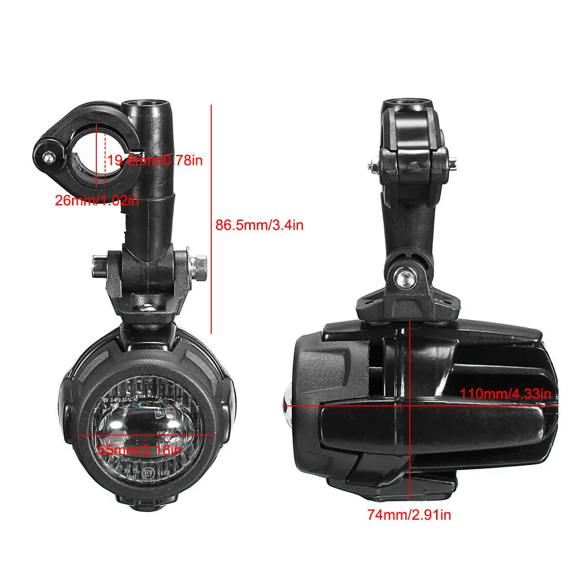 2014-2022 For Kawasaki Benelli etc Motorcycle LED Auxiliary Light Car Fog Light Assemblie Driving Lamp Spotlight Holder