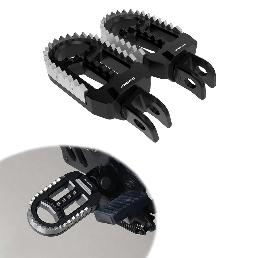 For Honda XL750 TRANSALP Kawasaki KLX250S KLX250R KLX300/650 Rotatable Footrest Footpegs Pedals Motorcycle Front Wide Foot Pegs