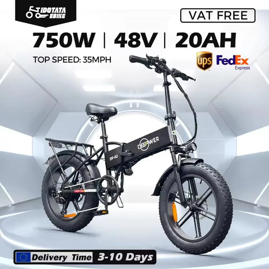IDOTATA Ebike A2 Electric Bike 750W Motor 48V 20AH Lithium Battery Electric Bicycle Folding 20Inch Fire Tire Adult MTB E-bike