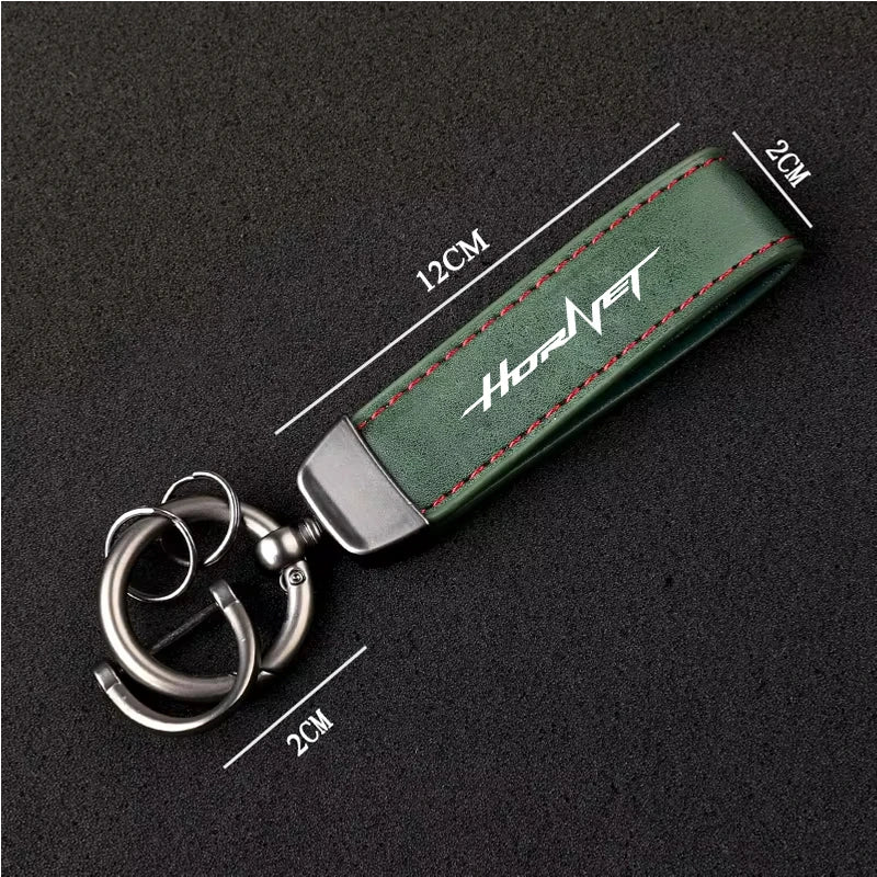 1PCS Motorcycle Metal PU Leather Motorcycle Keychain Ring Accessories For HONDA CB250 Hornet CB750 CB600F CB 750 Accessories