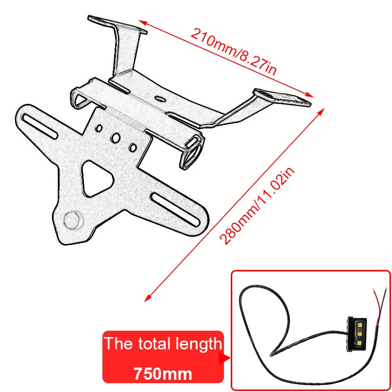 2023 New CB 650R Motorcycle License Plate Holder Tail Light Bracket Tidy Fender Eliminator For Honda CB650R CBR650R 2019-2022
