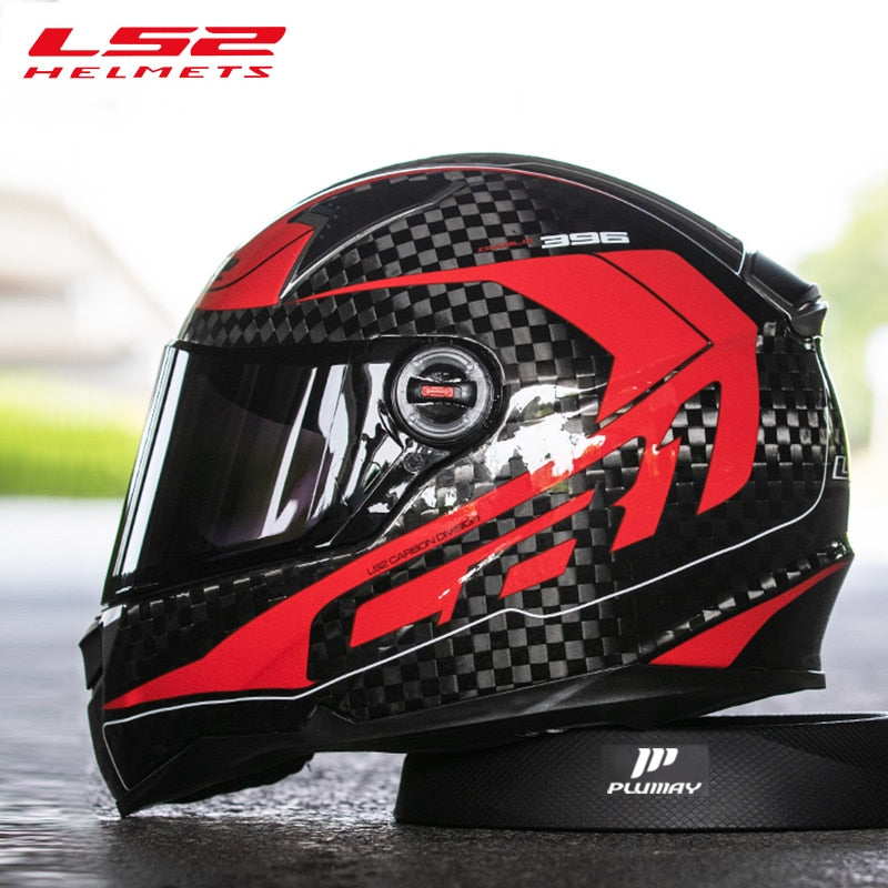 Original LS2 FF396 Carbon Fiber Motorcycle Helmet Ls2 Full Face Helmets Casco Casque Moto No Airbags Pump