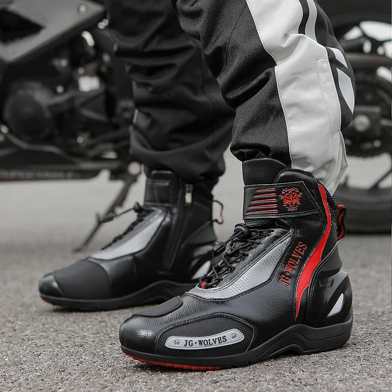 New Motorcross Riding Shoes Microfiber Men Women Motorcycle Racing Protective Ankle Boots Anticollision Non-slip New Moto Boots