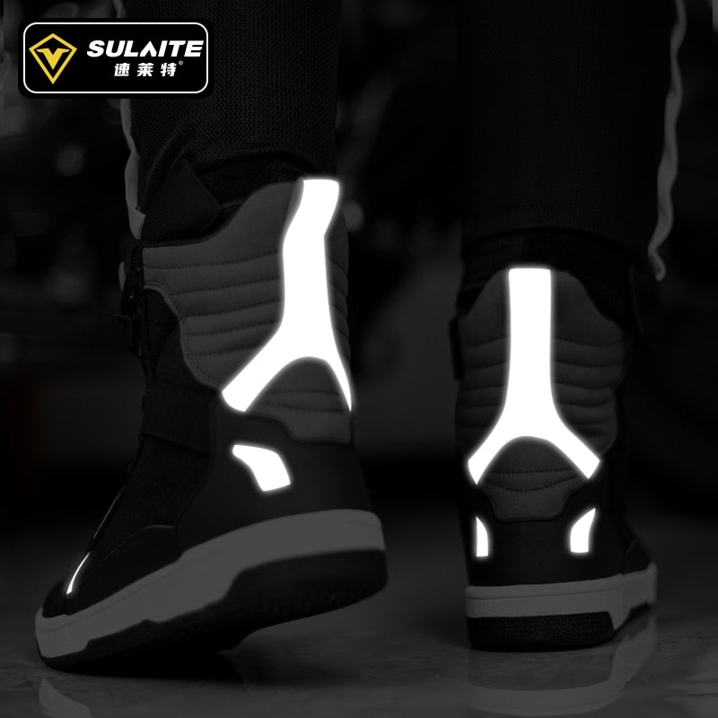 Men's Motorcycle Shoes Four Seasons Motorbike Gear Shift Breatheable Anti-fall Rider Road Racing Casual Shoes Boots