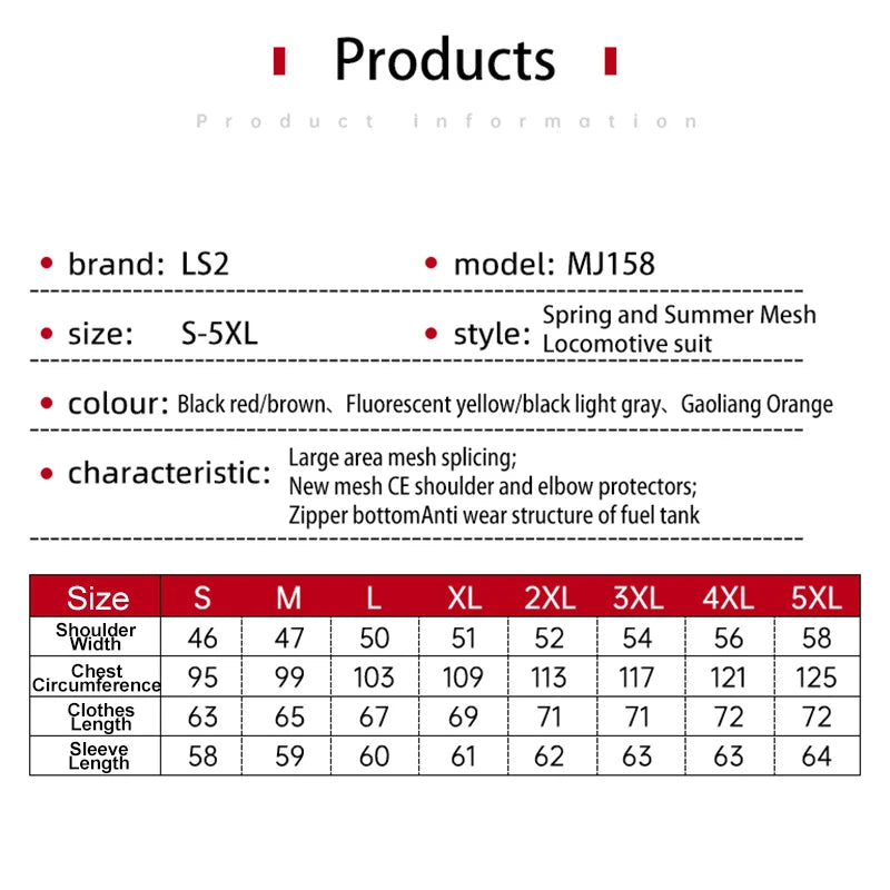 LS2 Original Motorcycle Jacket Reflective Breathable Anti Fall Motorbike Jacket Men Women Motocross Riding Clothes Racing Jacket