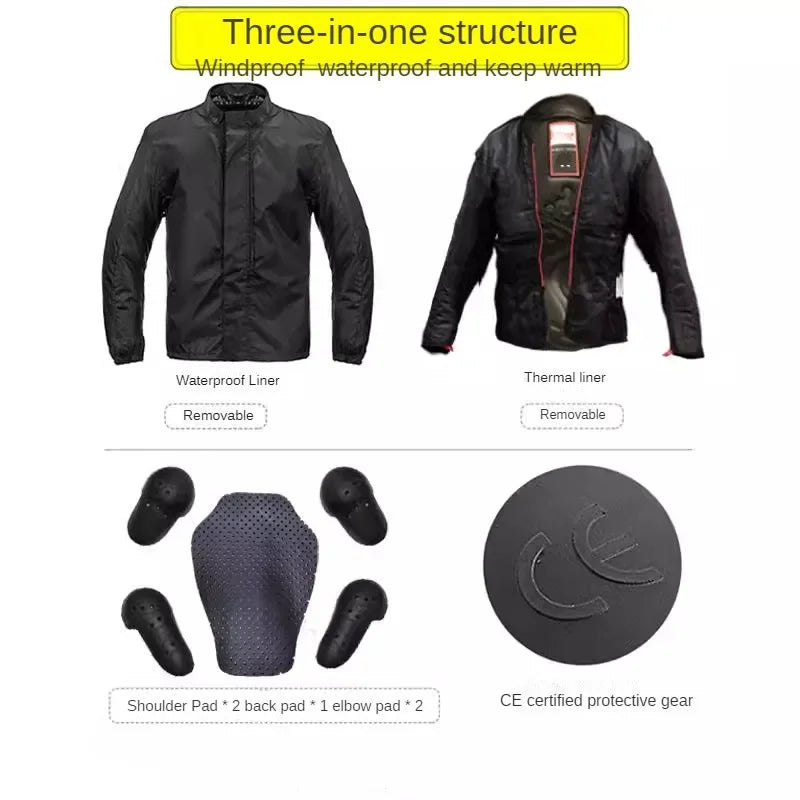LS2 MJ-119 motorcycle jacket for men and women anti-fall warm waterproof motorcycle motorcycle four seasons