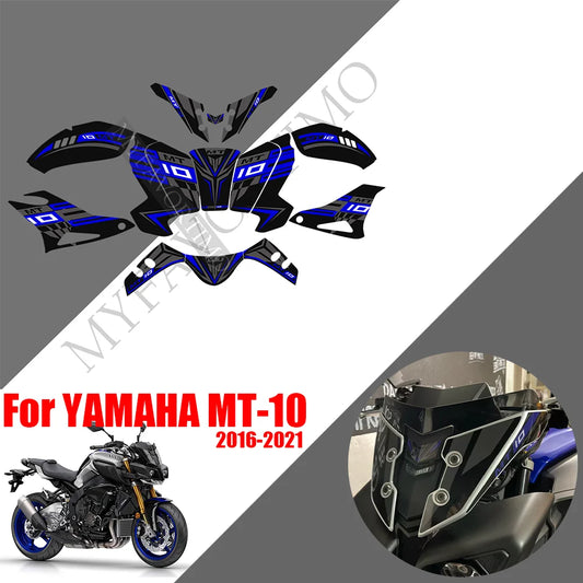 For Yamaha MT10 FZ moto Stickers Tank Pad Protector Fairing Fender Motorcycle Knee Decal Fuel MT-10 2016-2021