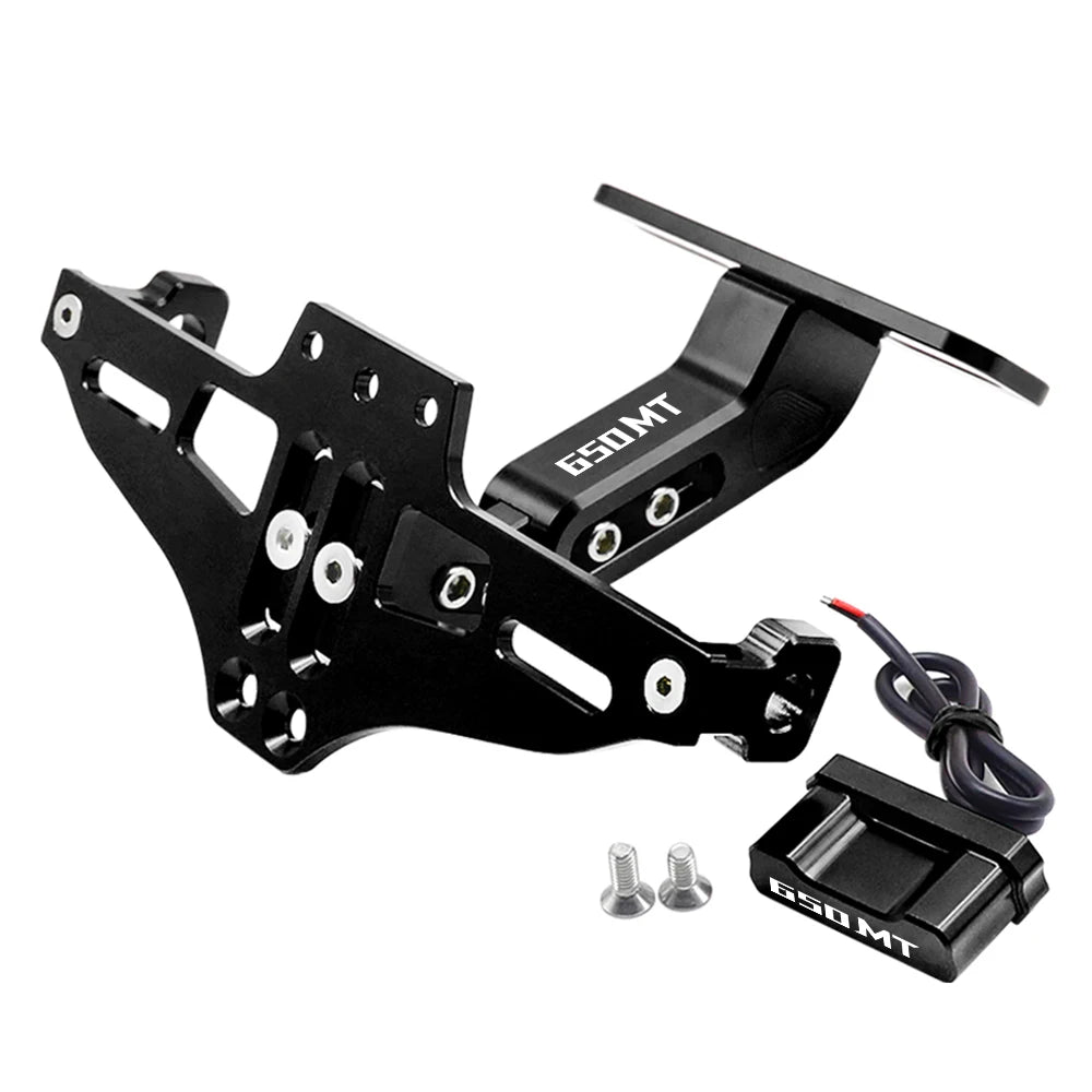 For CFMOTO CF MOTO 650MT 650 MT ALL YEARS 2024 2023 2022 2021 Motorcycle Rear License Plate Bracket Holder LED Turn Signal Light