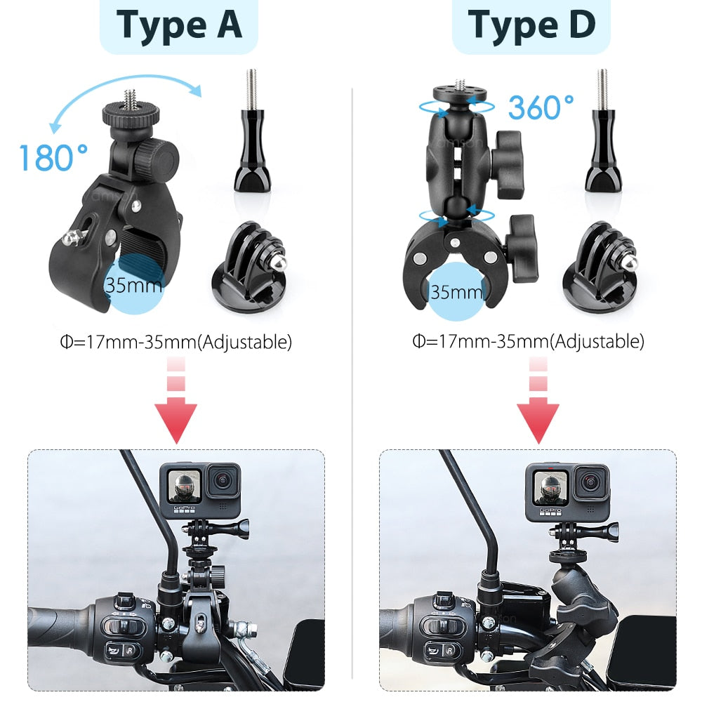 Vamson for GoPro 11 10 9 8 Motorcycle Accessories Holder Handlebar Mirror Mount Bike Bracket for DJI OSMO insta360 Action Camera