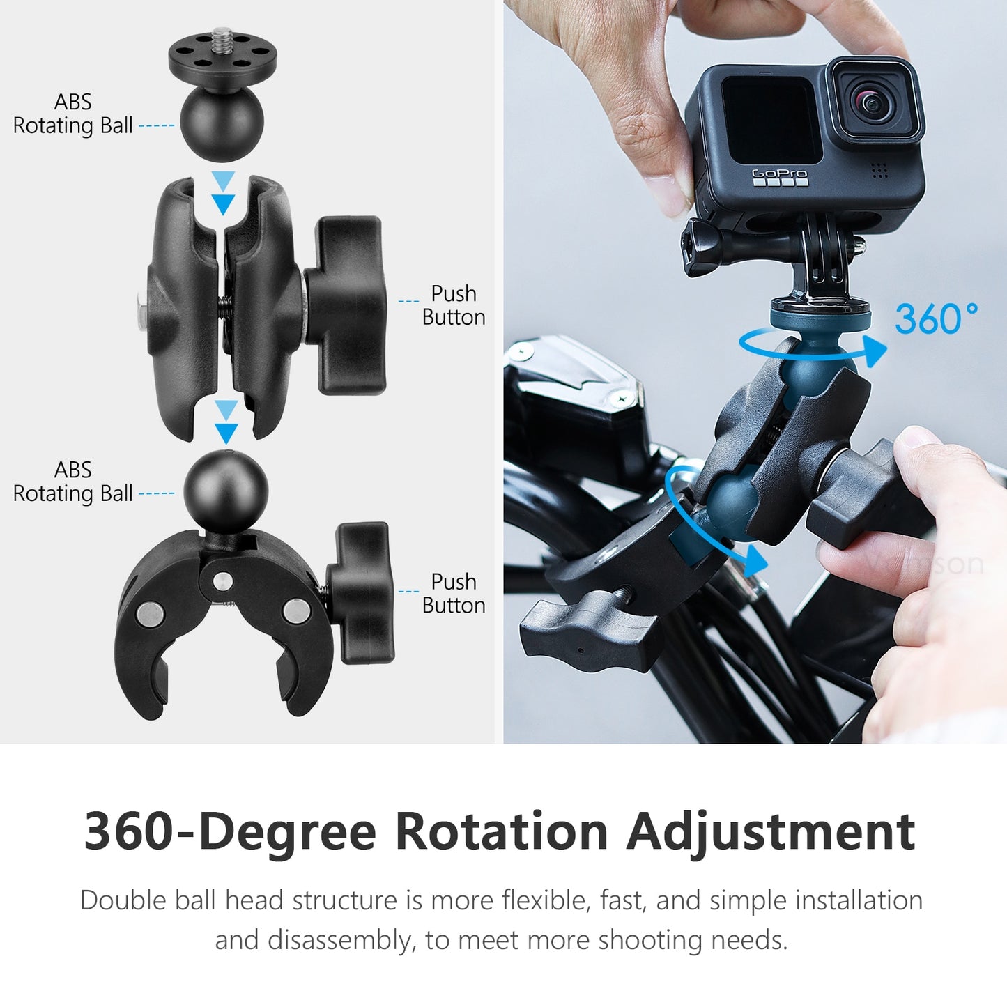Vamson for GoPro 11 10 9 8 Motorcycle Accessories Holder Handlebar Mirror Mount Bike Bracket for DJI OSMO insta360 Action Camera