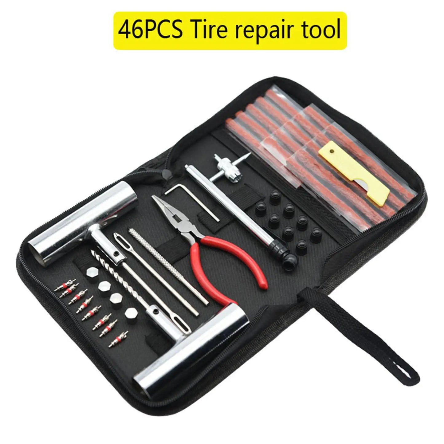 Car Tyre Repair Set Universal Flat Tire Puncture Patch Tool Set with Plugs for Cars Trailers