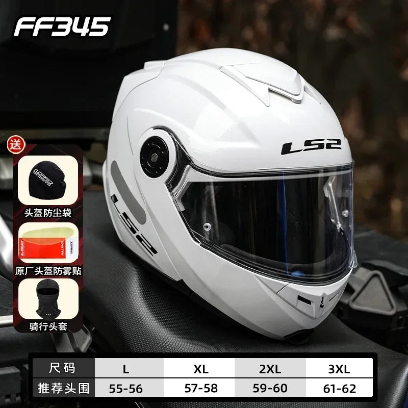 LS2 FF345 Flip Up Motorcycle Helmet Personalised Dual Lens Capacete LS2 Modular Helmets Motorbike Racing Helmet Cascos Para Moto