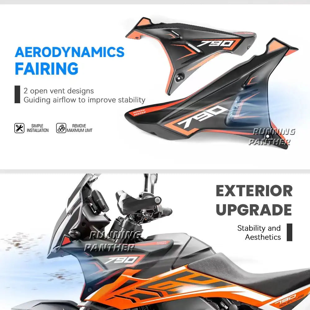 Motorcycle Front Fairing Side Panels Wind Deflector Windscreen Plate Cover For 790 890 ADV Adventure R S 2022 and Before Year