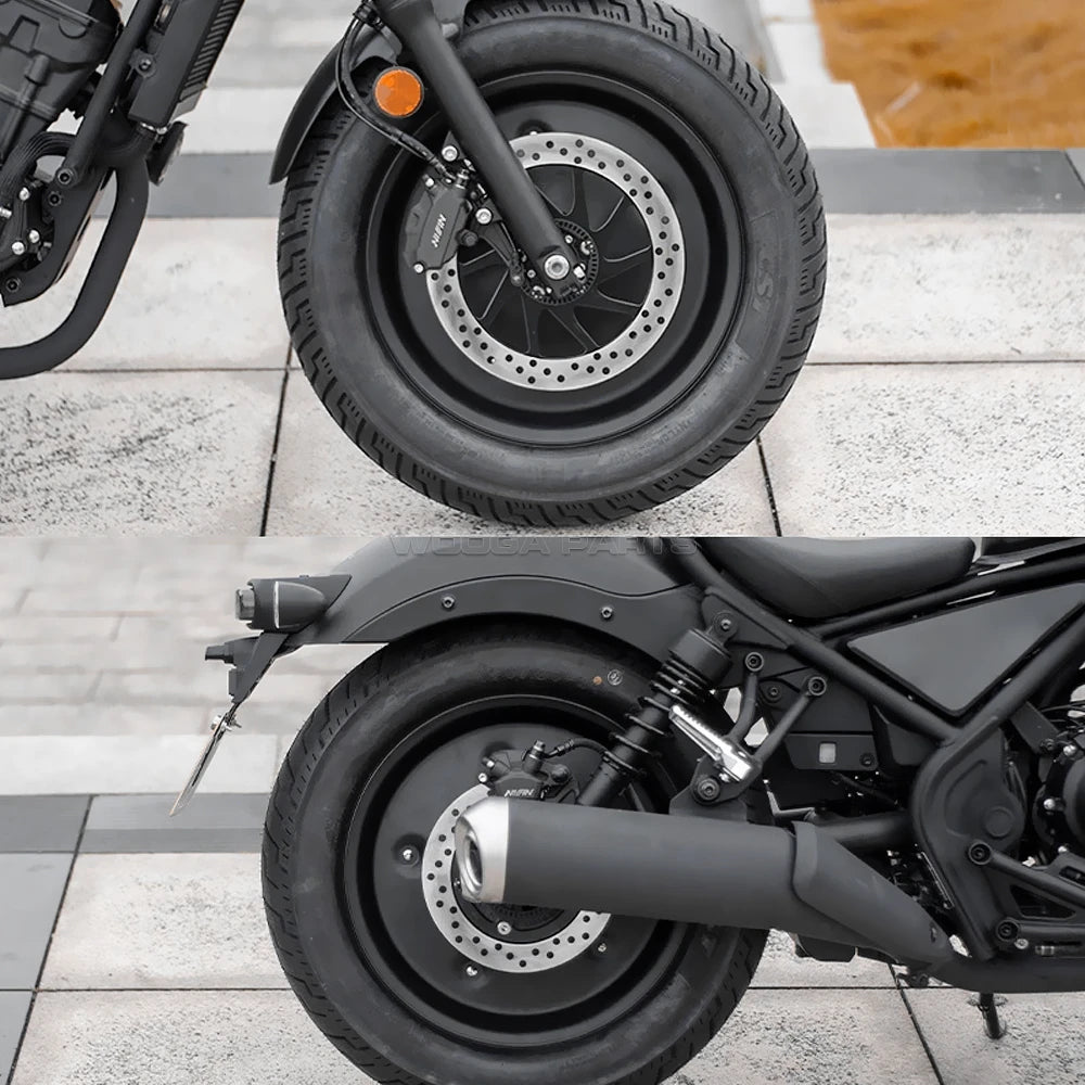Wheel Cover Set For Honda Rebel 250 300 500 Front Rear Wheel Covers CMX 250 300 500 Rebel Black Armor Custom Rims Wheels
