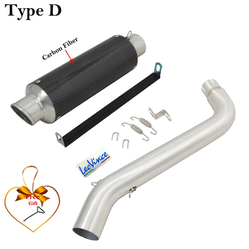 For VOGE DS525X DS 525X 2023 2024 Motorcycle Exhaust Leovince Escape Systems Modify Mid Link Pipe Carbon Fiber Muffler DB Killer