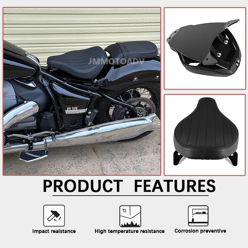 Motorcycle Driver Front Leather Pillow solo Seat Cushion Pad Fit For BMW R18 100 Years R 18 Classics 2020 2021 2022 2023