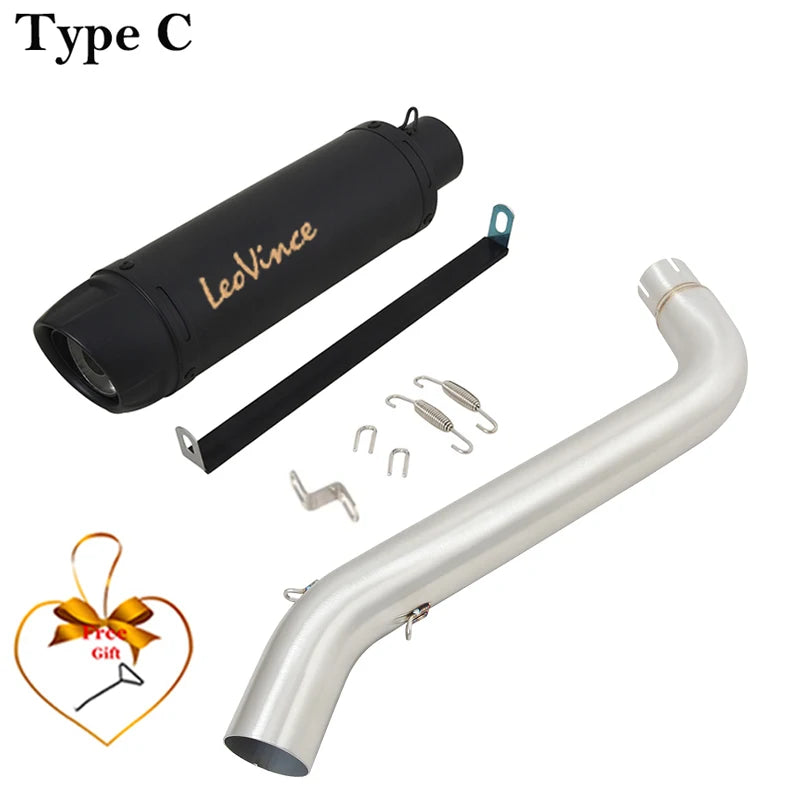 For VOGE DS525X DS 525X 2023 2024 Motorcycle Exhaust Leovince Escape Systems Modify Mid Link Pipe Carbon Fiber Muffler DB Killer
