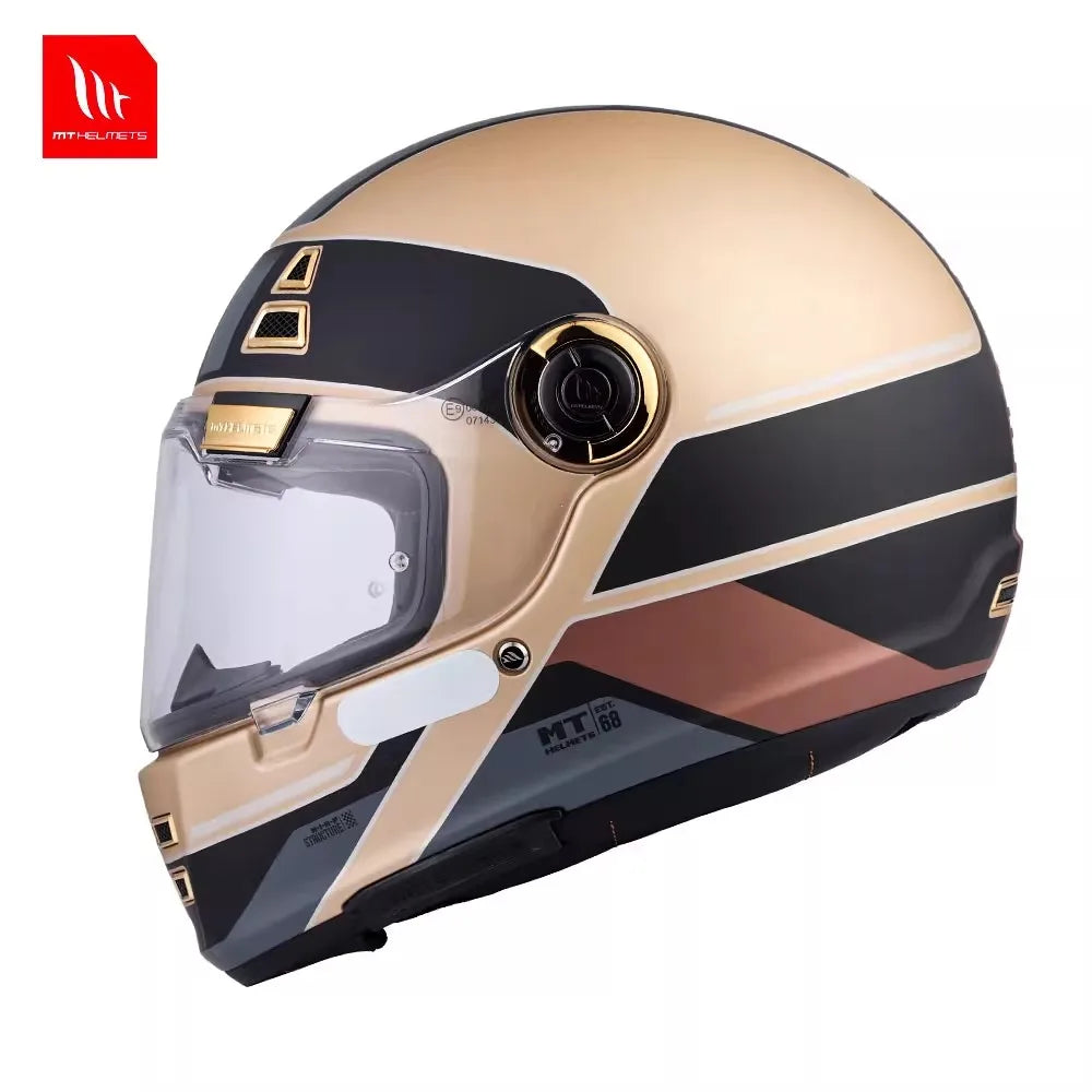 MT Jarama SV Retro Helmet Cruise Motorcycle Vintage Full S Helmet ECE2206 DOT Casco MT Cafe Racer Helmet for Triumph Thruxton R