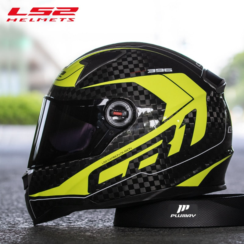 Original LS2 FF396 Carbon Fiber Motorcycle Helmet Ls2 Full Face Helmets Casco Casque Moto No Airbags Pump