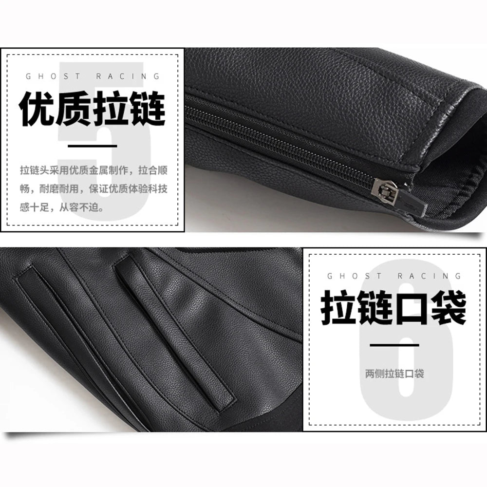 Leather Motorcycle Jacket Men's Chaqueta Moto Waterproof Moto Suit Motorbike Riding Jacket Motocross Jacket Motorcycle Clothing