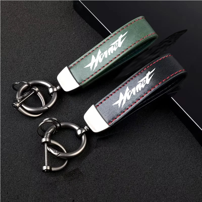 1PCS Motorcycle Metal PU Leather Motorcycle Keychain Ring Accessories For HONDA CB250 Hornet CB750 CB600F CB 750 Accessories