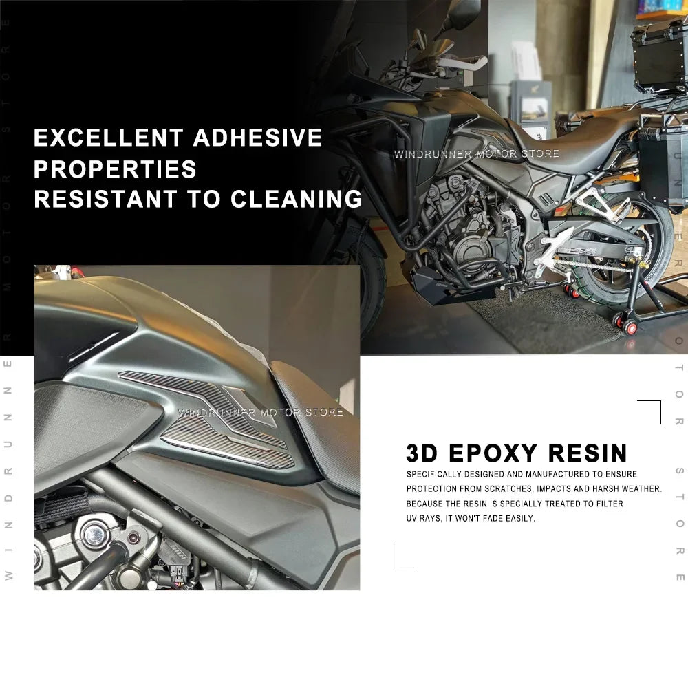 For Honda NX500 NX 500 2024 3D Epoxy Resin Sticker Motorcycle Tank Pad Anti Scratch Decal Non-slip Fuel Tank Protection Sticker