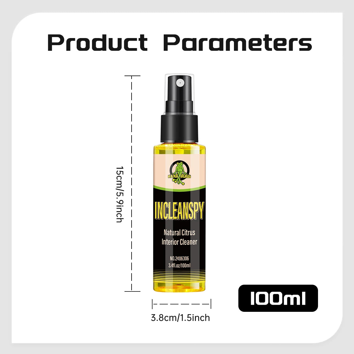 Motorcycle Helmet Cleaner Strong Decontamination Neutral pH Safe Natural Citrus Interior Cleaner Spray INCLEANSPY RG306