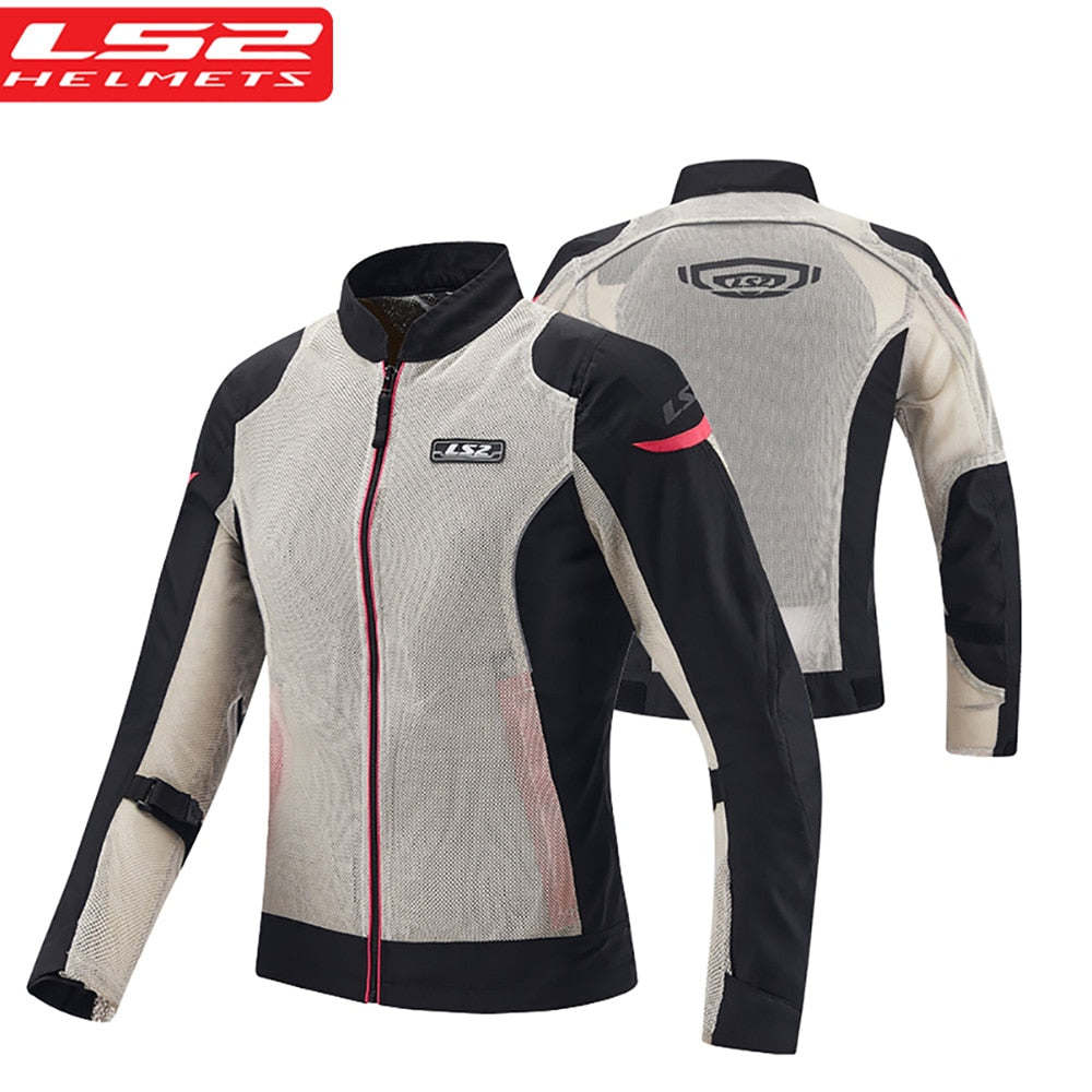 Woman LS2 Motorcycle Jacket Protective Gear Reflective Summer Motocross Breathable Appreal Chaqueta Moto Protection