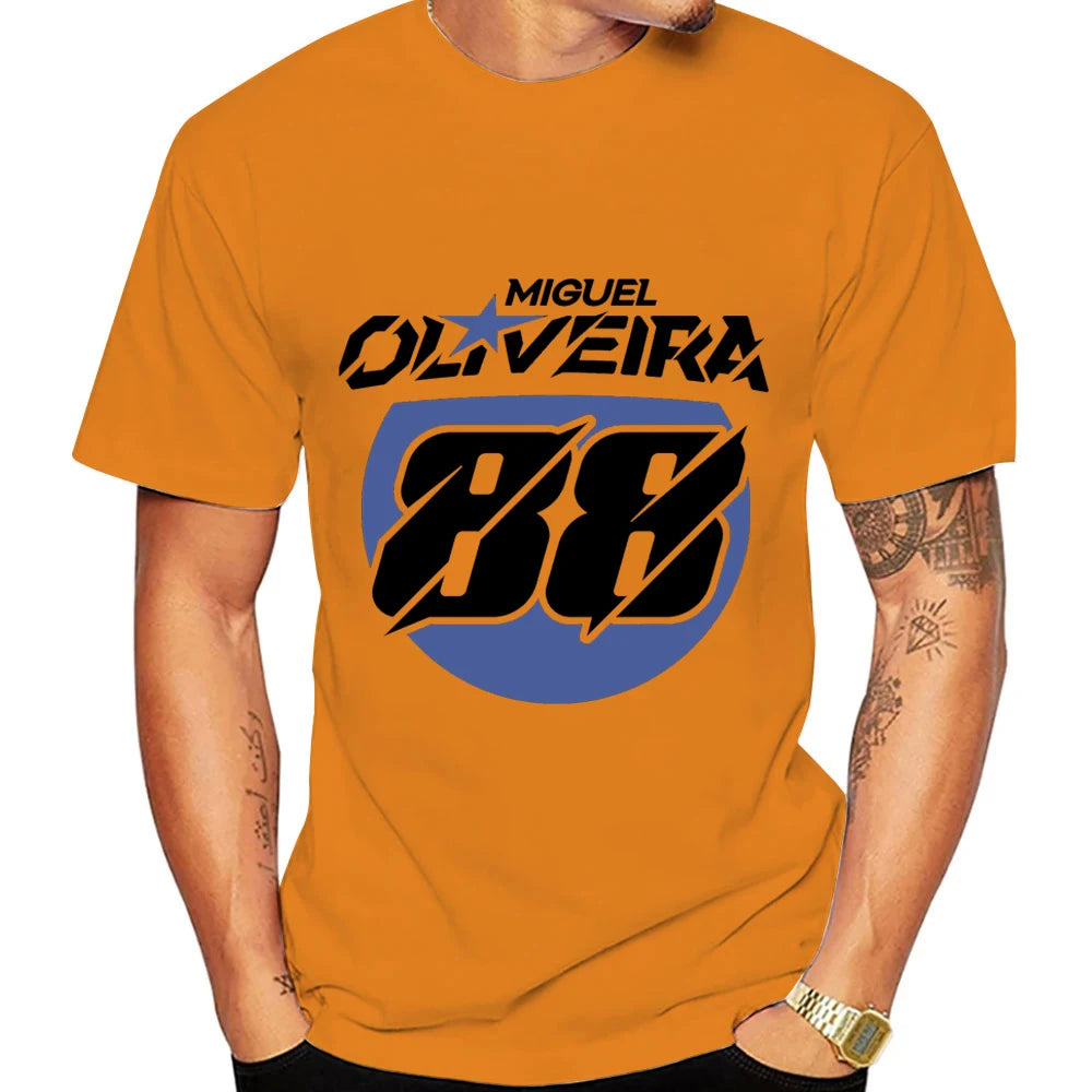 Miguel Oliveira 88 Driver Motorcycle Team Men T-shirt Summer Short Sleeve Women Tee Shirt 2025 100% Cotton Couple Clothes Tops