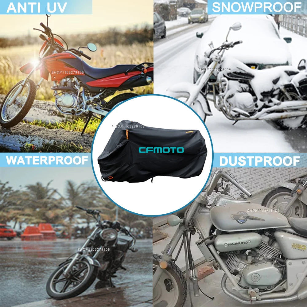 Motorcycle Cover Waterproof Outdoor All Season Dustproof UV Protector Moto Rain Cover for CFMOTO 650GT ADVENTURA 400GT