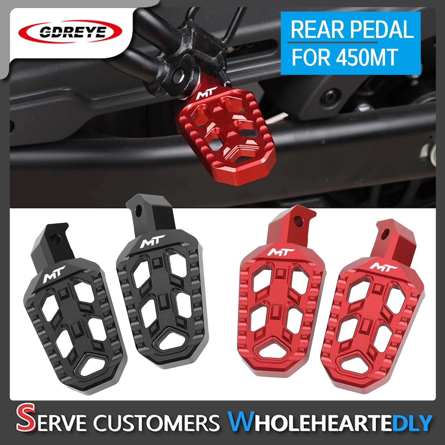 FOR CFMOTO 450MT 450 MT 2024 Motorcycle CNC Aluminium Rear Footrest Expandable Teeth Pedal Kit Foot Pegs Pedal