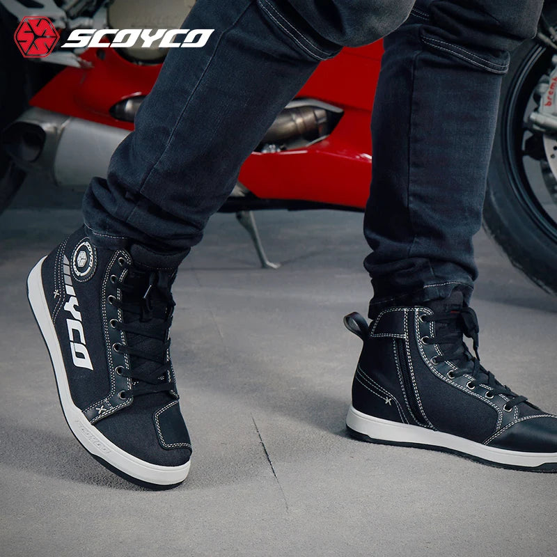 Motorcycle Riding Shoes Casual Commuter Boots Protective Fall Resistant Wear Boots Four Seasons Men's Riding Shoes