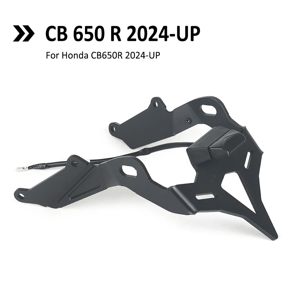 Motorcycle Rear Short Tail Stock Tidy License Plate Holder Tailstock Bracket LED Light For Honda CB 650 R CB 650R CB650R 2024-UP