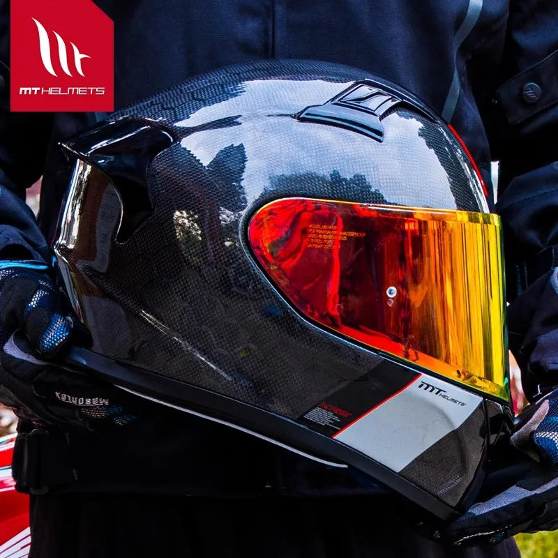 MT KRE Snake Carbon Fibre Motorcycle Helmet ECE2206 DOT Racing Helmet Sport Bike Casco MT 1400g Track Helmets For Honda400R CBR