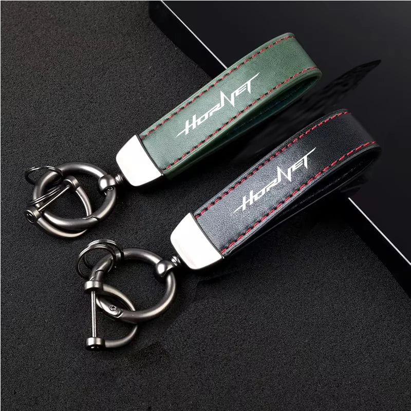 1PCS Motorcycle Metal PU Leather Motorcycle Keychain Ring Accessories For HONDA CB250 Hornet CB750 CB600F CB 750 Accessories