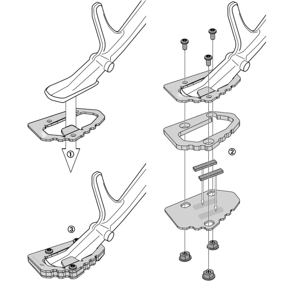 NEW Motorcycle Side Stand Pad Extension Plate For BMW R1300GS R 1300 GS R1300 GS