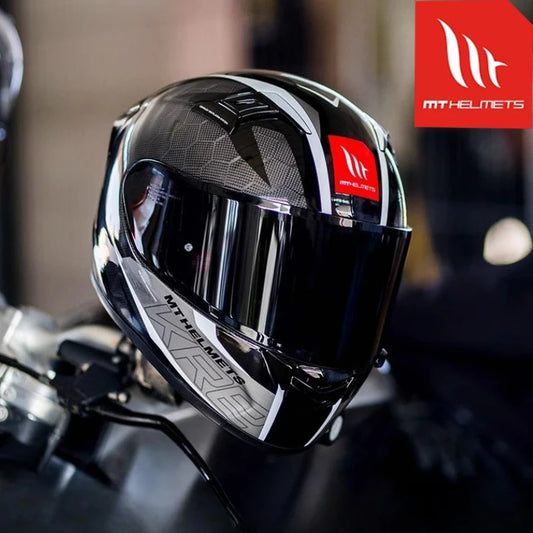 MT KRE Snake Carbon Fibre Motorcycle Helmet ECE2206 DOT Racing Helmet Sport Bike Casco MT 1400g Track Helmets For Honda400R CBR