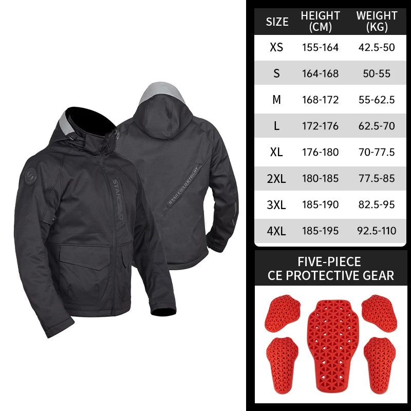 Motorcycle Jacket Spring Summer Breathable Splash-proof Fabric Men Women Riding Clothing With CE Protective Gears Accessories