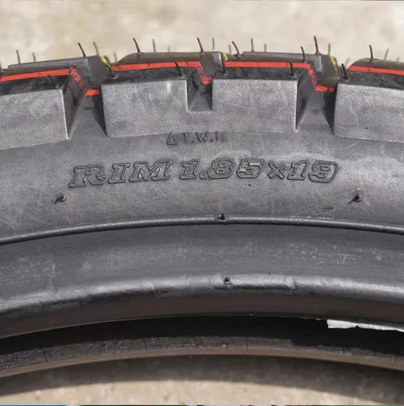 Off road motorcycle tires, front 80/100-19, rear 120/90-16, turtle back large pattern tires, inner and outer tires