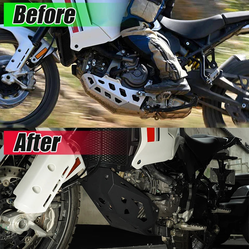 Motorcycle Under Engine Protection Guard Cover Bash Guards Sump Plate Skid Plate Fit For Ducati DesertX 2022 2023 Aluminum