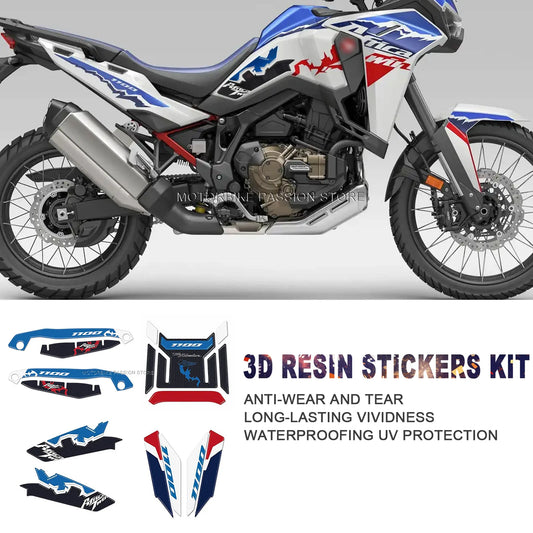 for Africa Twin 2024 Stickers Protection Kit Waterproof Motorcycle 3D Epoxy Resin decal 