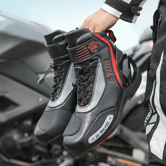 New Motorcross Riding Shoes Microfiber Men Women Motorcycle Racing Protective Ankle Boots Anticollision Non-slip New Moto Boots