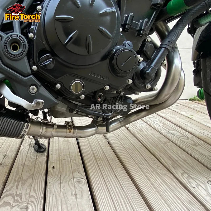 For Kawasaki ER6N ER6F Versys 650 Z650 Ninja650 2012 - 2023 Motorcycle Full Exhaust System Muffler Pipe Front Connect Link Tube