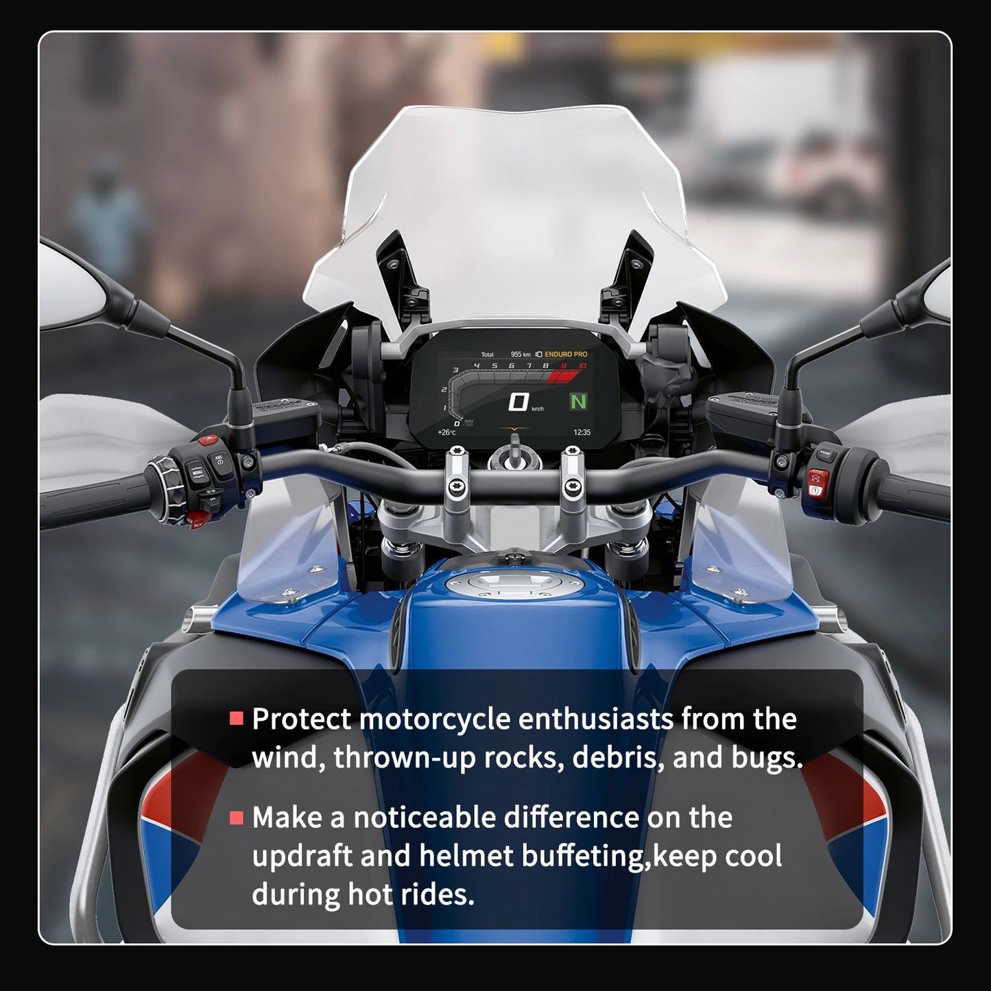 WOLFLINE Fuel Tank Side Deflector Windscreen Side Wind Deflector Panels For BMW R1200 R1250 GS ADV 2014-2024 Motorbike Parts