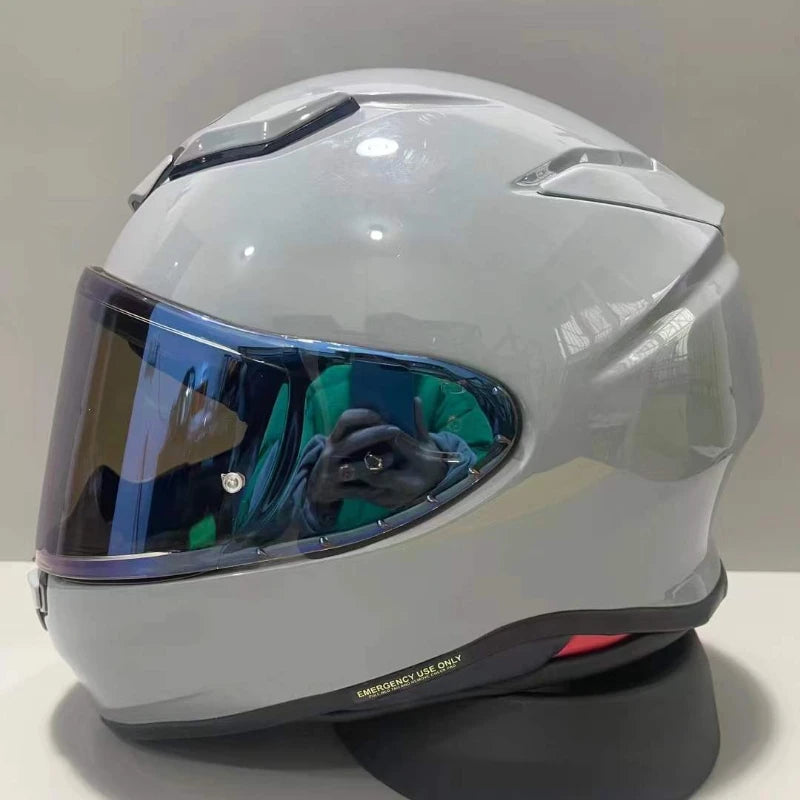 Shoei Z8 Bright Grey Full Face Helmet RF-1400 NXR2 Motorcycle Helmets Riding Motocross Racing Motobike Helmet