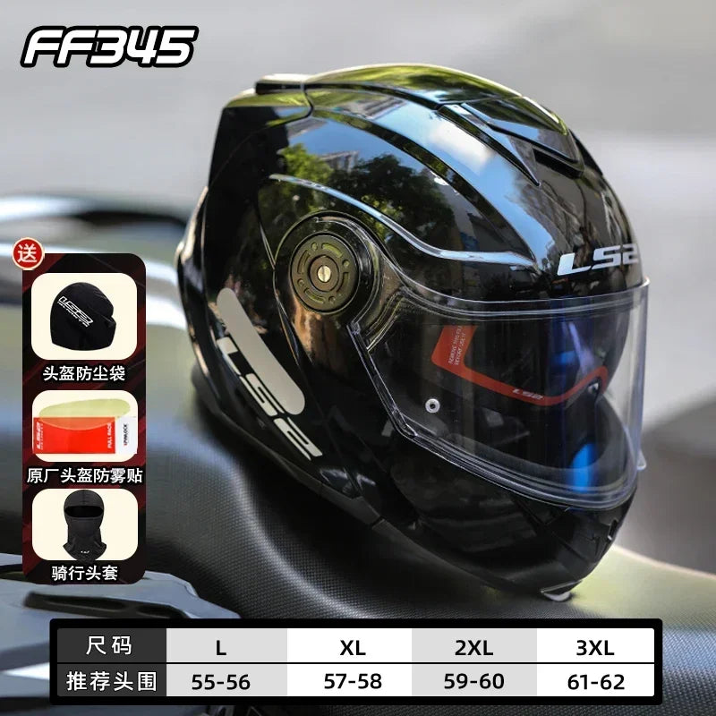 LS2 FF345 Flip Up Motorcycle Helmet Personalised Dual Lens Capacete LS2 Modular Helmets Motorbike Racing Helmet Cascos Para Moto