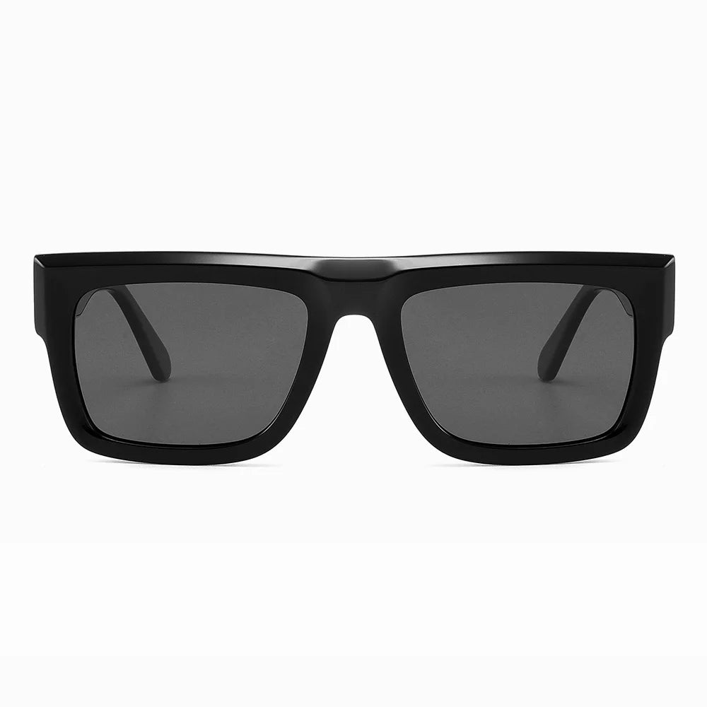 Retro Thick Rectangle Sunglasses for Men Acetate Eyeglasses Frame Fashion Cool Sun Glasses Non-prescription Clear Lens Spectacle