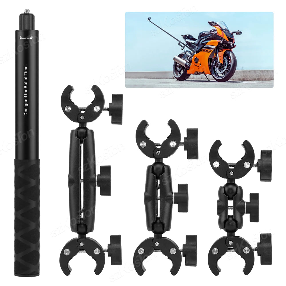 Motorcycle Bicycle Handlebar Mirror Mount Bracket For Gopro Hero 12 11 10 9 8 Bike Action Camera Holder For DJI OSMO Insta360