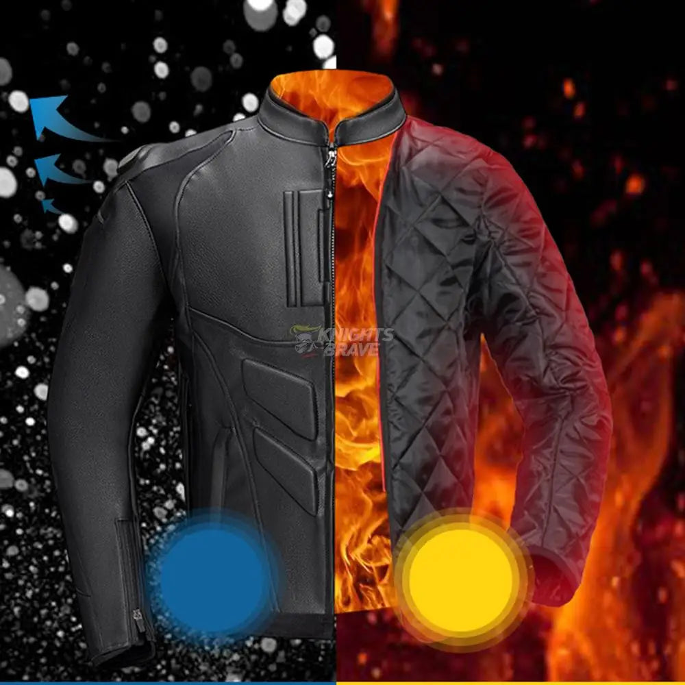 Leather Motorcycle Jacket Men's Chaqueta Moto Waterproof Moto Suit Motorbike Riding Jacket Motocross Jacket Motorcycle Clothing