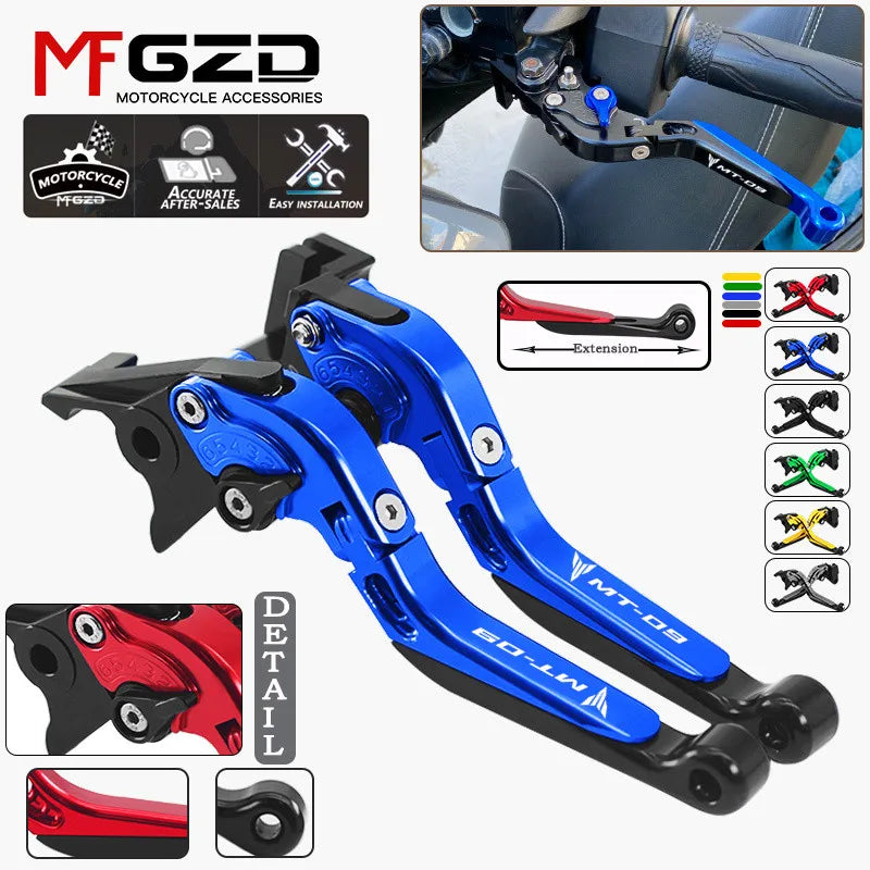 For YAMAHA MT-07 FZ-07 2014-2021 2022 2023 Motorcycle Accessories Extendable Folding Adjustable Brake clutch Handle levers